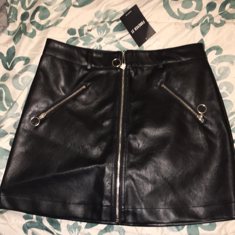 Black leather skirt